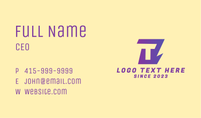 T & Z Business Monogram Business Card Image Preview