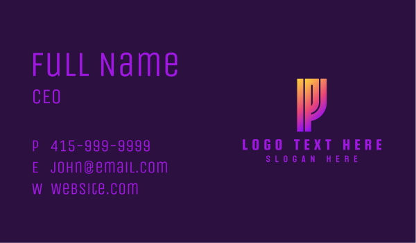 Tech Startup Letter P  Business Card Design Image Preview