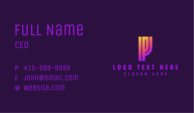 Tech Startup Letter P  Business Card Image Preview