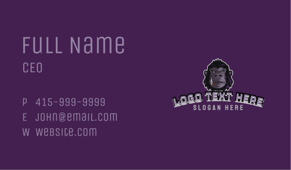 Smoking Gamer Gorilla Business Card Design Image Preview