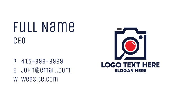 Magnifying Glass Camera Business Card Design Image Preview