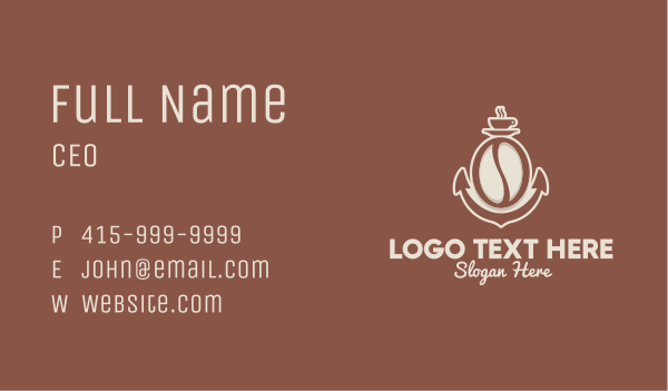 Anchor Coffee Bean  Business Card Design Image Preview