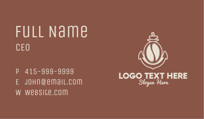 Anchor Coffee Bean  Business Card Image Preview