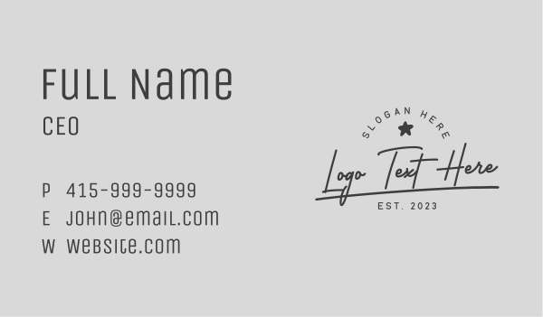 Cursive Star Brand Business Card Design Image Preview