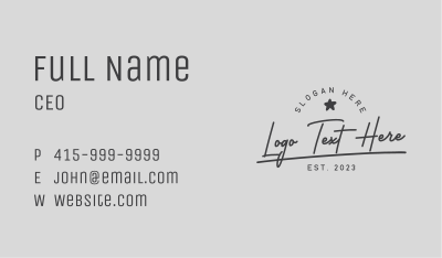 Cursive Star Brand Business Card Image Preview