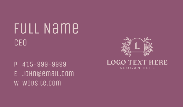 Elegant Garden Event Business Card Design Image Preview