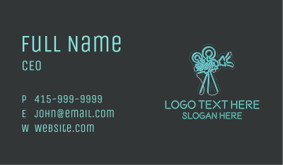 Blue Neon Movie Camera Business Card Image Preview