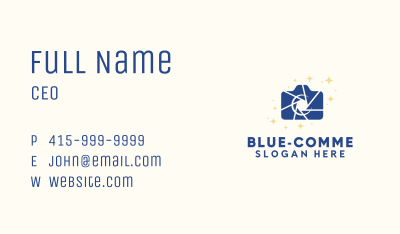 Blue Camera Photography Business Card Image Preview