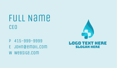 Blue Hydrotherapy Cross Business Card