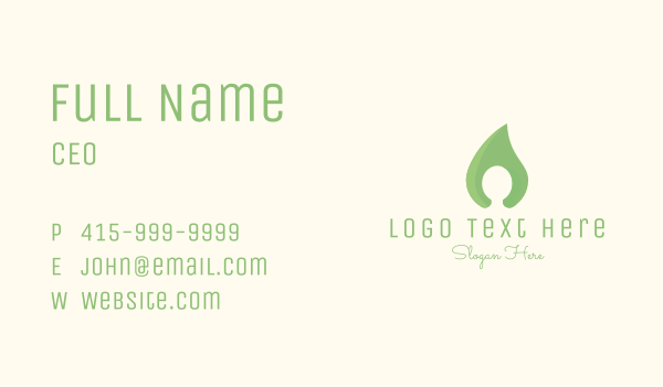Green Leaf Silhouette  Business Card Design Image Preview