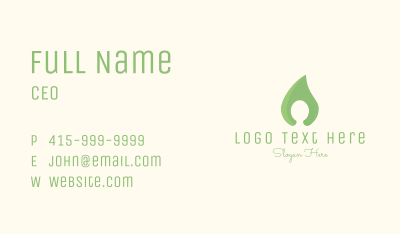 Green Leaf Silhouette  Business Card Image Preview