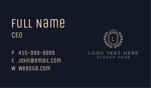 Star Wreath Shield Academy Business Card Design Image Preview