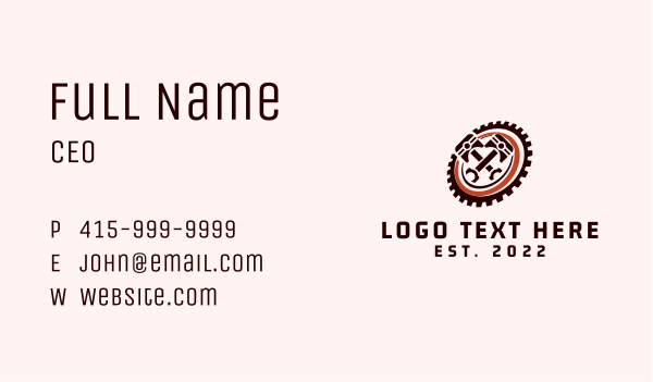 Piston Mechanic Gear Business Card Design Image Preview