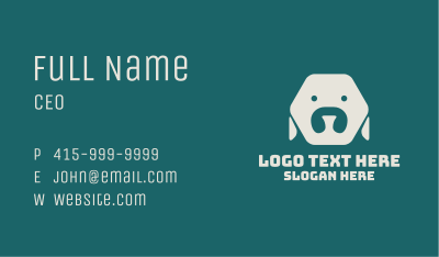 Minimalist Hexagon Dog Business Card Image Preview