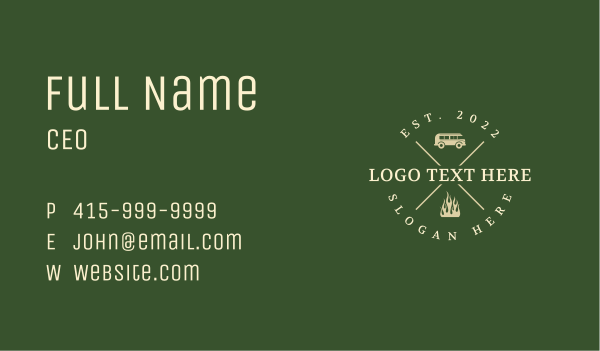 Outdoor Camping Company Business Card Design Image Preview
