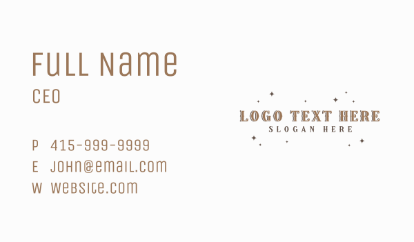 Dainty Star Sparkle Business Card Design Image Preview