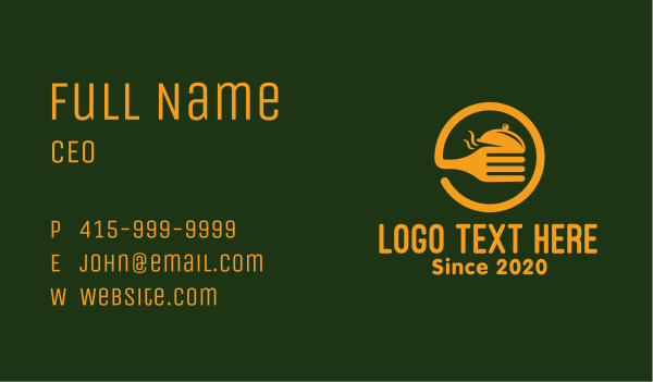 Golden Circle Fork Business Card Design Image Preview