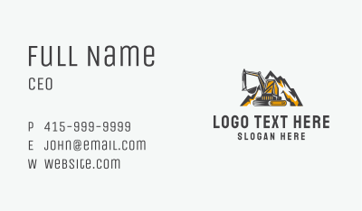 Mountain Excavator Equipment Business Card Image Preview