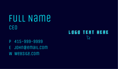 Neon Tech Cursor Business Card