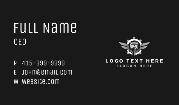 Piston Wings Gear Business Card Design Image Preview