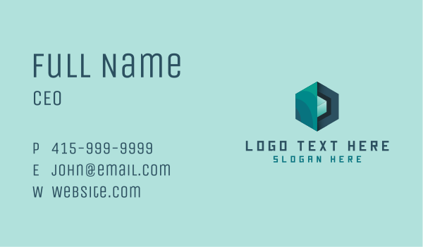 Generic Hexagonal Cube Business Card Design Image Preview