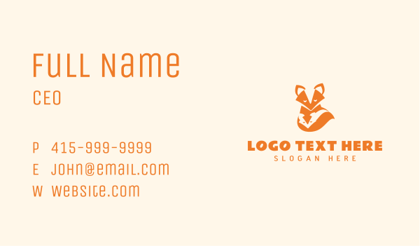 Sleep Fox Family Business Card Design Image Preview