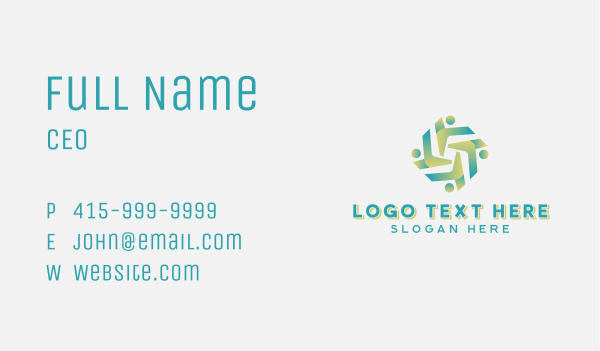 Geometric Community People Business Card Design Image Preview
