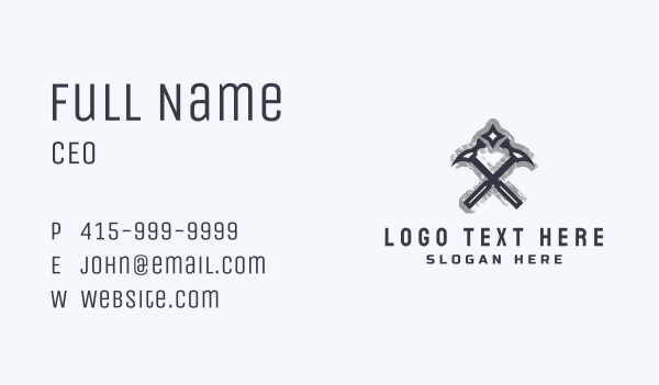 Rustic Hammer Tool Business Card Design Image Preview