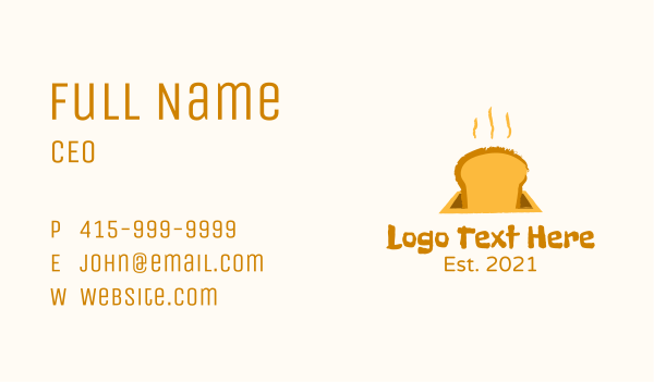 Toasted Bread Slice Business Card Design Image Preview