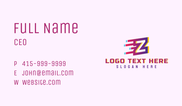 Speedy Letter Z Motion Business Card Design Image Preview