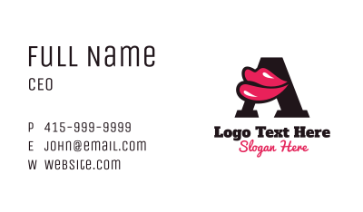 Lip Cosmetic Letter A Business Card Image Preview