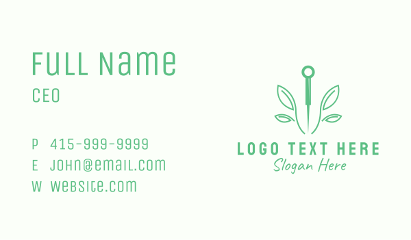 Natural Acupuncture Needle Business Card Design Image Preview