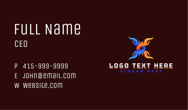 Thermal Fire Ice Letter X Business Card Design Image Preview