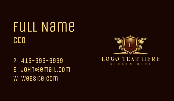 Luxury Boutique Crest Business Card Design Image Preview