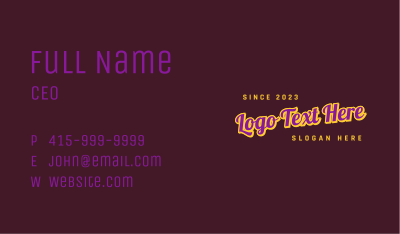 Fancy Style Cursive Wordmark Business Card Image Preview