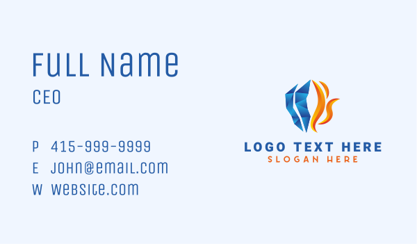 Ice & Fire Temperature Business Card Design Image Preview