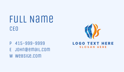 Ice & Fire Temperature Business Card Image Preview