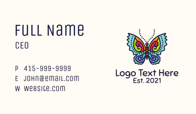 Colorful Butterfly Business Card Image Preview
