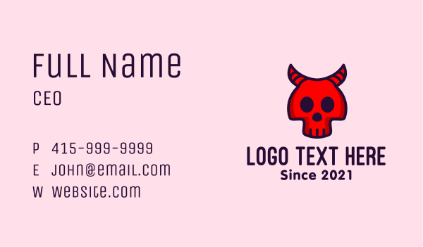 Red Devil Skull Business Card Design Image Preview