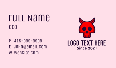 Red Devil Skull Business Card Image Preview