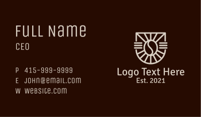 Coffee Shop Emblem  Business Card