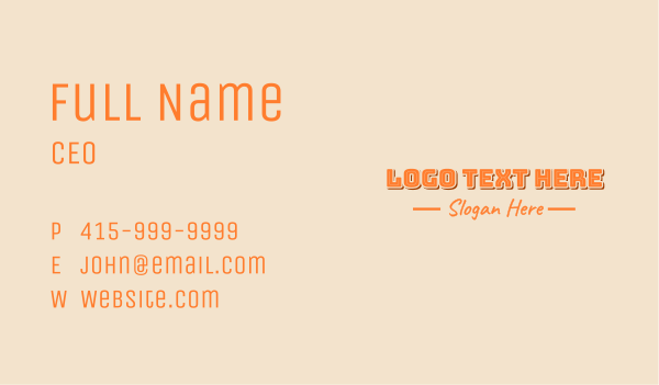 Playful Business Wordmark Business Card Design Image Preview
