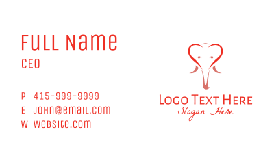 Outline Elephant Heart  Business Card Image Preview