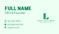 Leaf Letter L Business Card Design