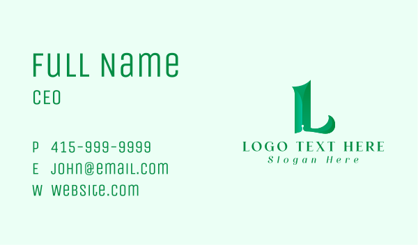 Leaf Letter L Business Card Design Image Preview