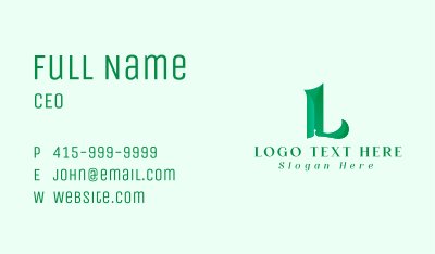 Leaf Letter L Business Card Image Preview