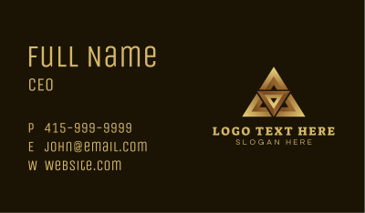 Gold Luxury Triangle Business Card Image Preview