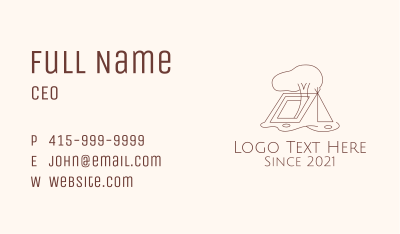 Minimalist Camping Tent Business Card Image Preview