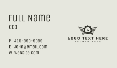Cog Gear Wings Business Card Image Preview