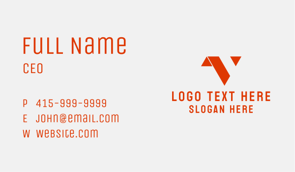 Minimalist Letter V  Business Card Design Image Preview